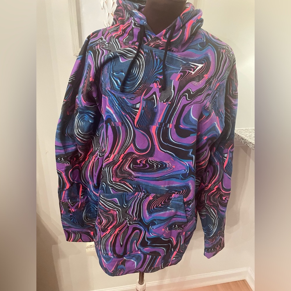Gymshark Multicolor Patterned Purple Marble Hoodie